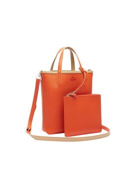 Handtasche Lacoste Anna Vertical beige und orange für frauen