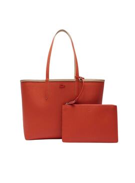 Wendbare Tasche Lacoste Anna Beige und Orange für Frauen