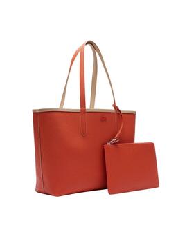 Wendbare Tasche Lacoste Anna Beige und Orange für Frauen