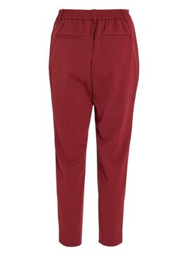 Hose Vila Vivarone Slim Burgund für frauen