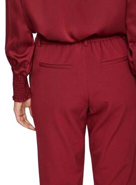 Hose Vila Vivarone Slim Burgund für frauen