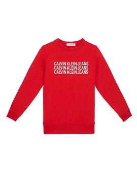 Sweatshirt Calvin Klein Triple Logo Rot Für Mädche