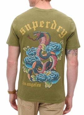 T-Shirt Superdry Tattoo Graphic grün für Männer