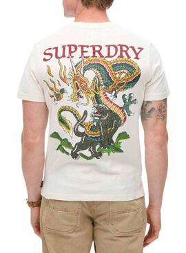 T-Shirt Superdry Tattoo Graphic beige für männer