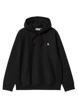 Sweatshirt Carhartt Hoodie American Script Sweat Schwarz für männer