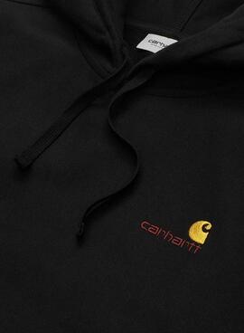 Sweatshirt Carhartt Hoodie American Script Sweat Schwarz für männer