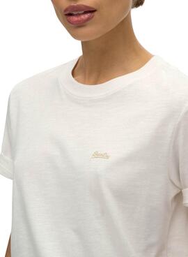 T-Shirt Superdry Essential Logo beige für frauen