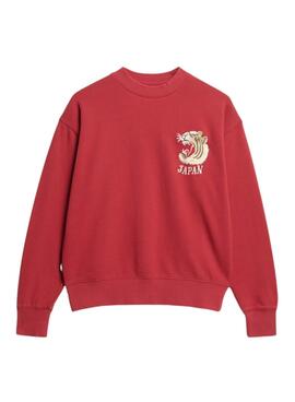 Sudadera Superdry Suika bestickt in Rot für frauen