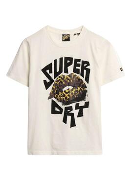 T-shirt Superdry Lo-Fi Punk weiß für frauen