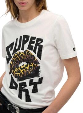 T-shirt Superdry Lo-Fi Punk weiß für frauen