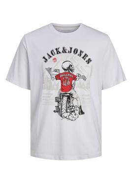 T-shirt Jack and Jones Skull Weiß für männer