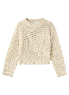 Pullover Name It Osigna Beige für Mädchen