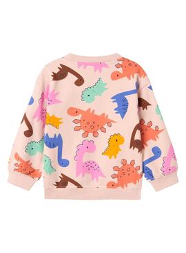 Sweatshirt Name It Nirana Dinosaurier Rosa für Mädchen