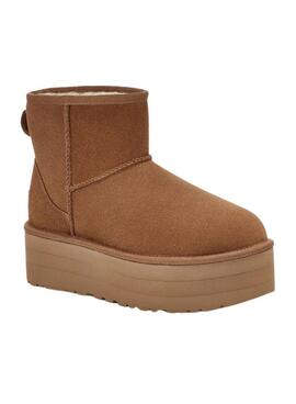 Stiefelettes UGG Classic Mini-Plattform Kastanie Damen