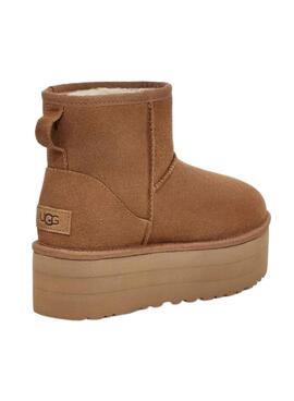 Stiefelettes UGG Classic Mini-Plattform Kastanie Damen