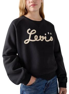 Sweatshirt Levis Mixed Textures Schwarz für Mädchen