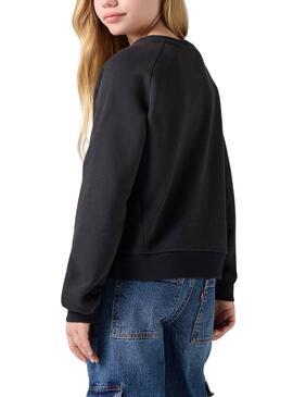 Sweatshirt Levis Mixed Textures Schwarz für Mädchen