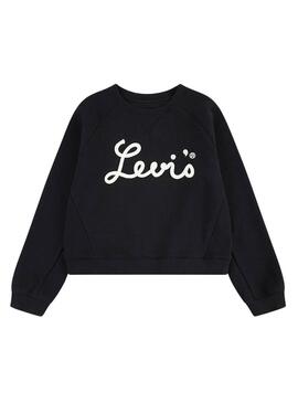 Sweatshirt Levis Mixed Textures Schwarz für Mädchen