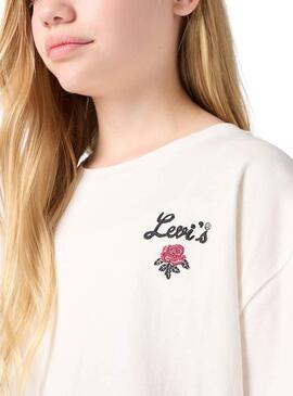 T-shirt Levi's Rose weiß oversized für Mädchen