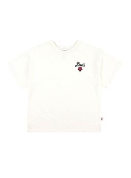 T-shirt Levi's Rose weiß oversized für Mädchen