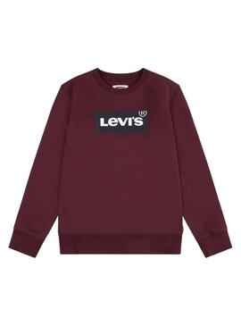 Sweatshirt Levis Batwing Rundhalsausschnitt Burgunder für Jungen