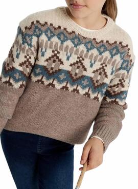 Pullover Mayoral Jacquard Bordüre für Mädchen