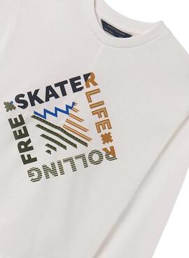 T-Shirt Mayoral Skater Life Creme für Jungen