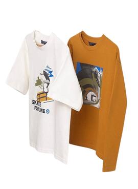  Set aus 2 T-Shirts Mayoral Skate Amber für Jungen