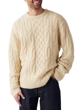 Pullover Levis Battery Rundhals Beige für herren