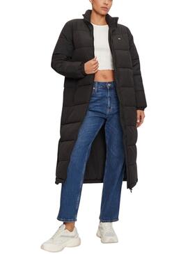 Tommy Jeans Maxi Puffer Mantel Schwarz für damen