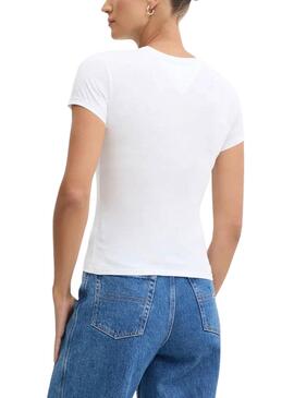 T-Shirt Tommy Jeans Slim Linear weiß für Damen