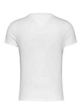 T-Shirt Tommy Jeans Slim Linear weiß für Damen