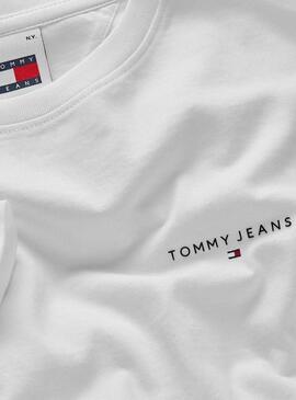 T-Shirt Tommy Jeans Slim Linear weiß für Damen