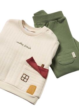 Set Mayoral Sweatshirt Haus Grün für Baby