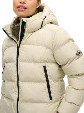 Gepolsterte Jacke Superdry Beige für Frauen