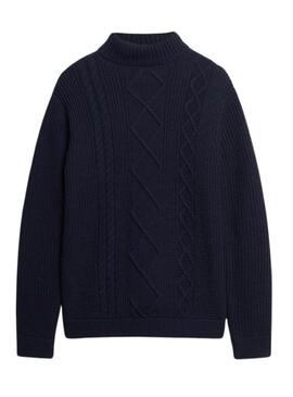 Pullover Superdry Merchant Cable Marineblau für männer