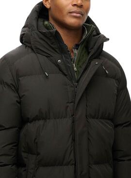 Gepolsterter Superdry Mid-Mantel in Schwarz für männer