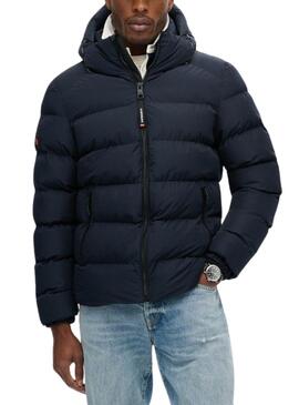 Steppjacke mit Kapuze Superdry Marineblau für männer