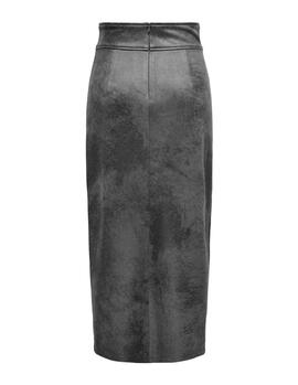 Rock Only Paris Faux Suede Midi Grau für frauen