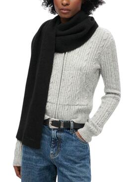 Schal Superdry Soft Rib Schwarz für Frauen