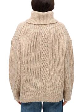 Pullover Superdry Slouch Beige für Frauen