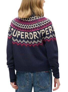 Pullover Superdry Fairisle Marine für Frauen