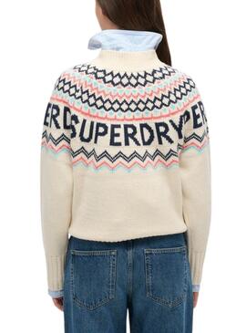 Pullover Superdry Fairisle Beige für Frauen