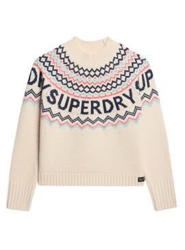 Pullover Superdry Fairisle Beige für Frauen