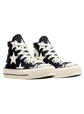 Sneakers Converse All Star Plateau Sterne Schwarz