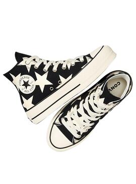 Sneakers Converse All Star Plateau Sterne Schwarz