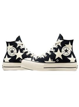 Sneakers Converse All Star Plateau Sterne Schwarz