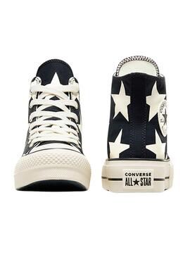 Sneakers Converse All Star Plateau Sterne Schwarz