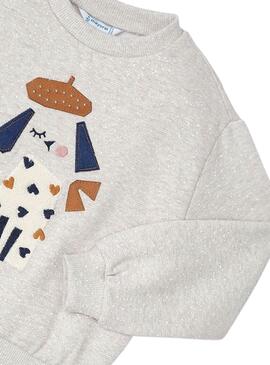 Sweatshirt Mayoral Bohemian Dog Grau für mädchen