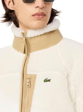 Jacke Lacoste Schafswolle beige für Männer